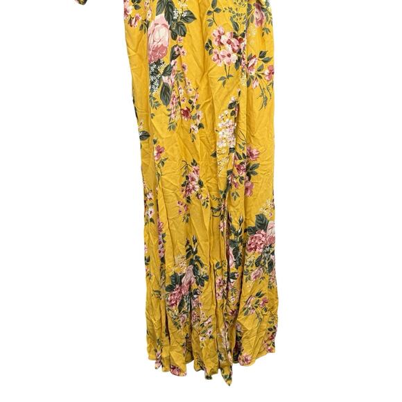 Reformation Winslow Maxi Dress Angelica Floral Yellow XL 100% Viscose Wrap - Picture 6 of 9